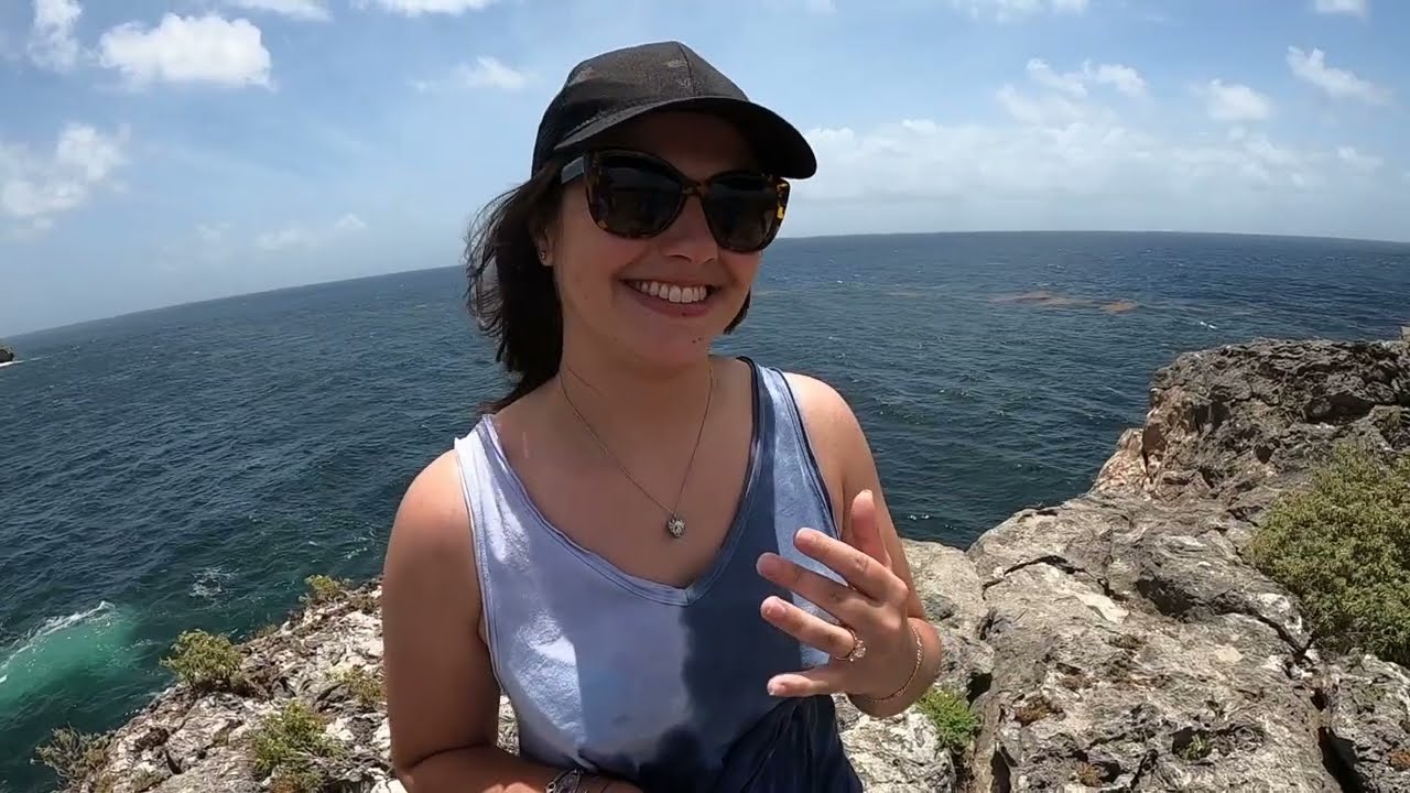 Spectacular location in Barbados: Animal Flower Cave. Asking the big question, will she say yes?