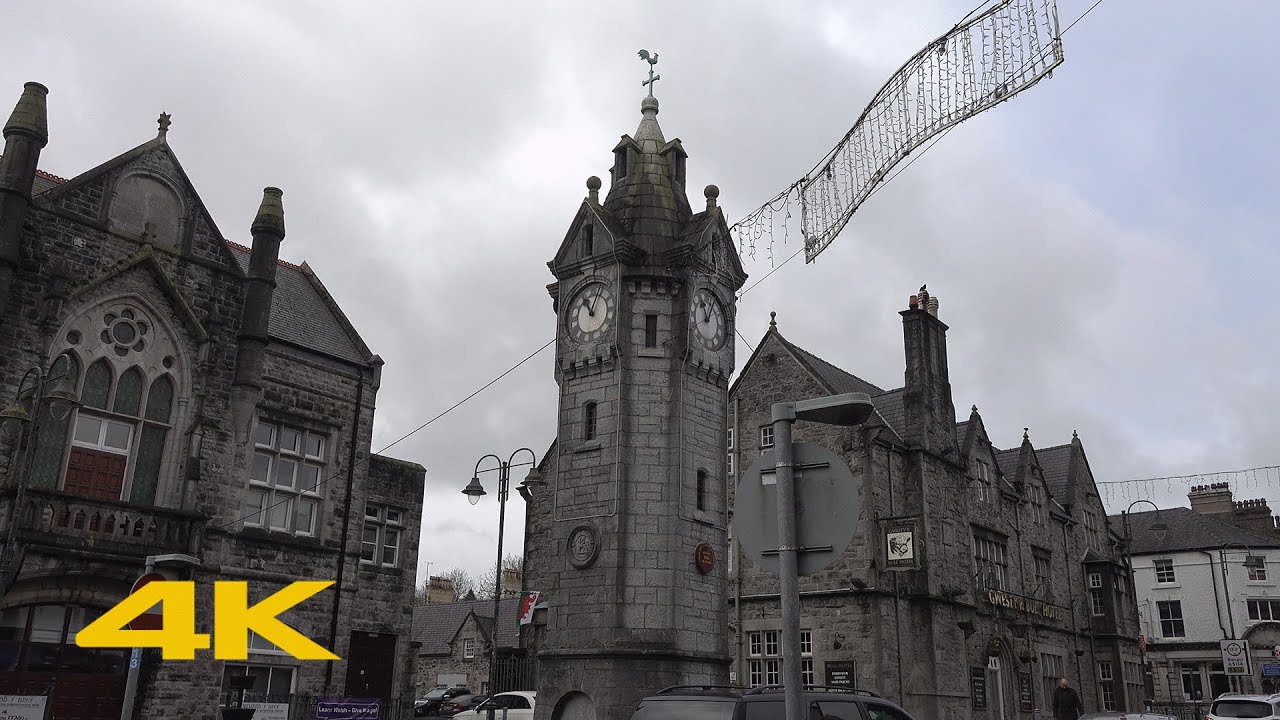 Llangefni Walk: Town Centre【4K】