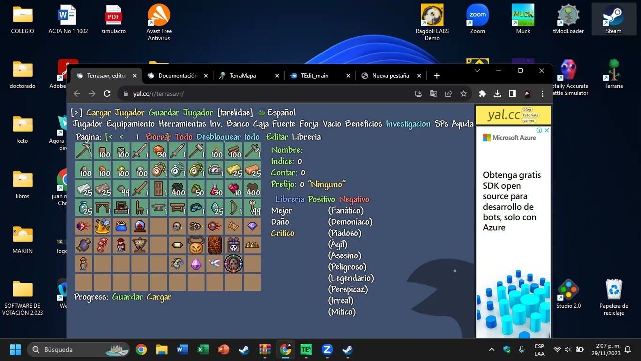 como modificar un mundo o personaje de terraria desde cambiar dificultd ad hasta modificado avanzado