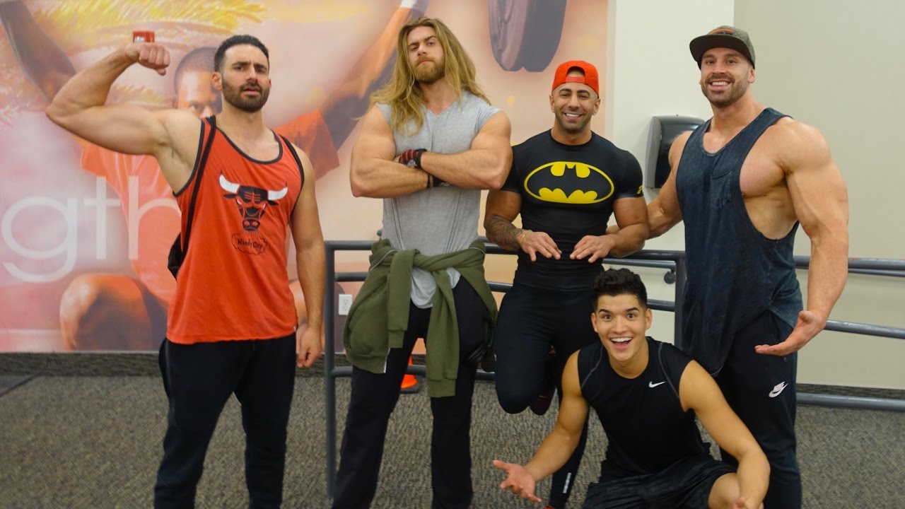 VLOG | CHEST & ARMS  | Yousef /FouseyTube,  Mike / BroScienceLife, Brock O'Hurn, & Alex Wassabi