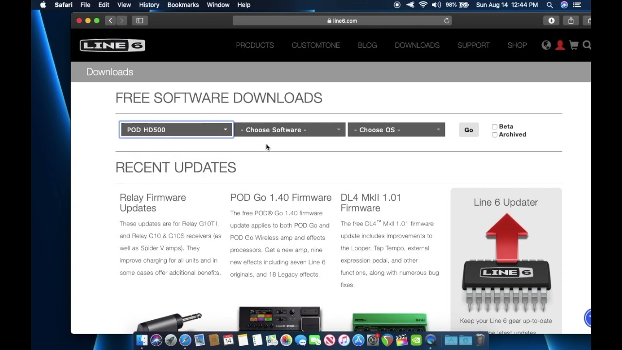 Installing Line6 POD 500 Series on OSX 10.14 (Mojave) and up