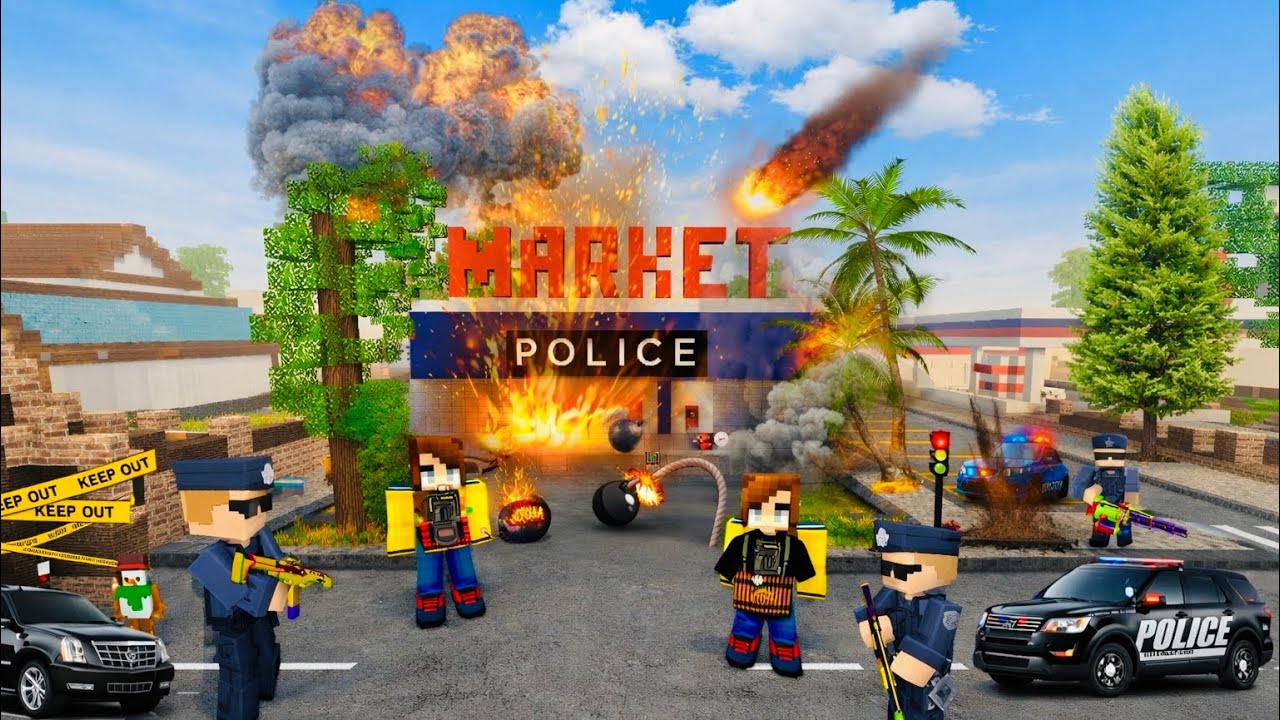 School Party Craft – INSANE Terrorist Bomb Attack on the Market! Police in Action💣🚨