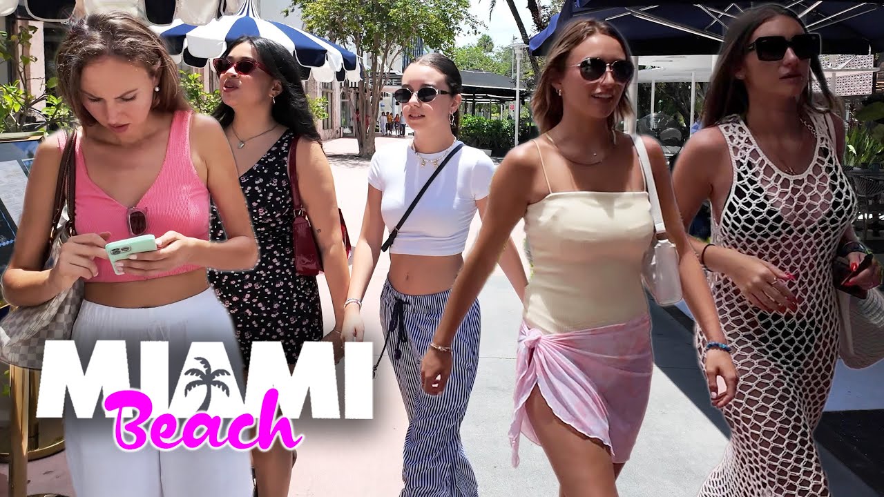 Miami Beach Lincoln Road, 4k Walk tour July 2024