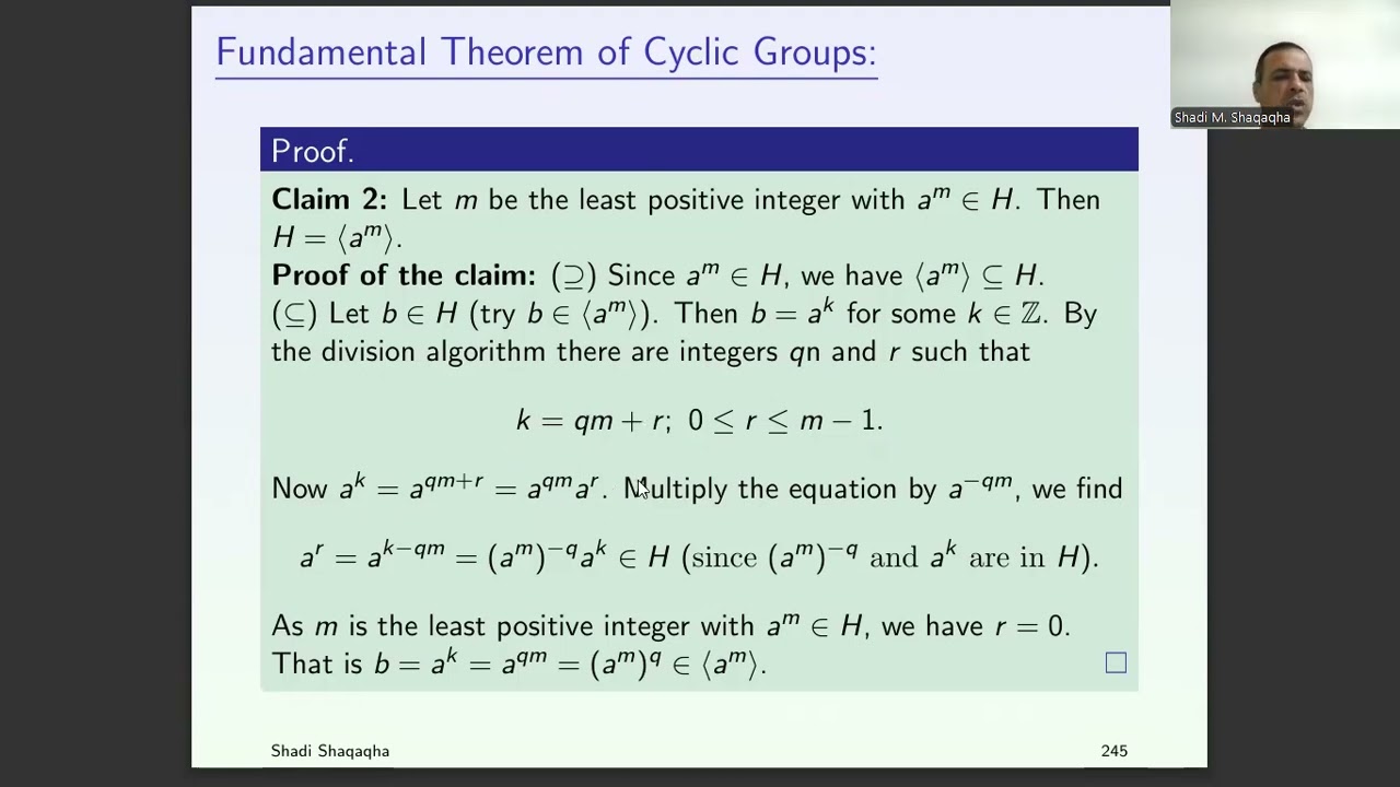 Video 11: Fundamental Theorem of Cyclic Groups – Part 1: Every Subgroup is Cyclic