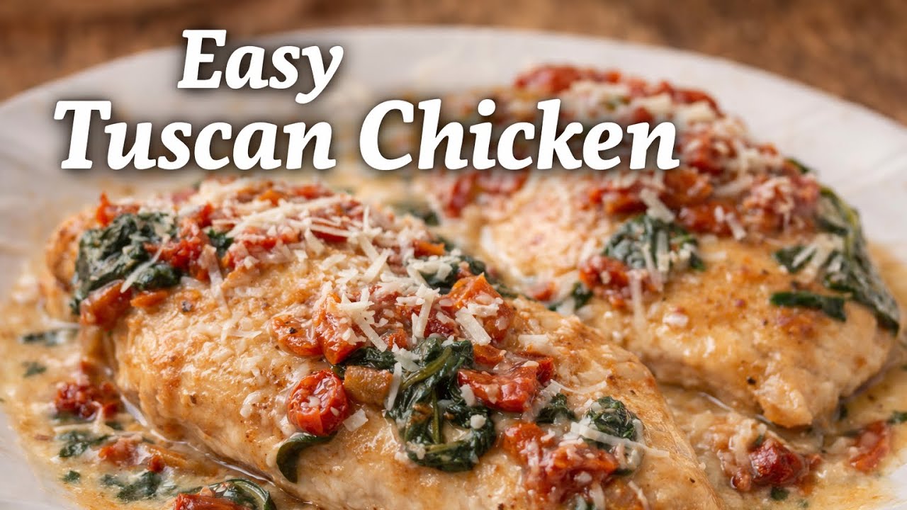 Creamy Tuscan Chicken (30 Minute Healthy Dinner Idea)