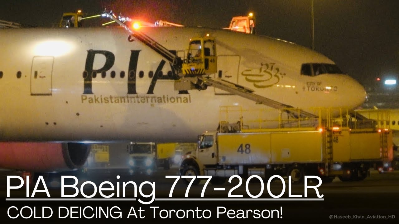 DEICING PIA’s Boeing 777 At Toronto Pearson! #aviation #pakistan #pia #piatoronto #yyz