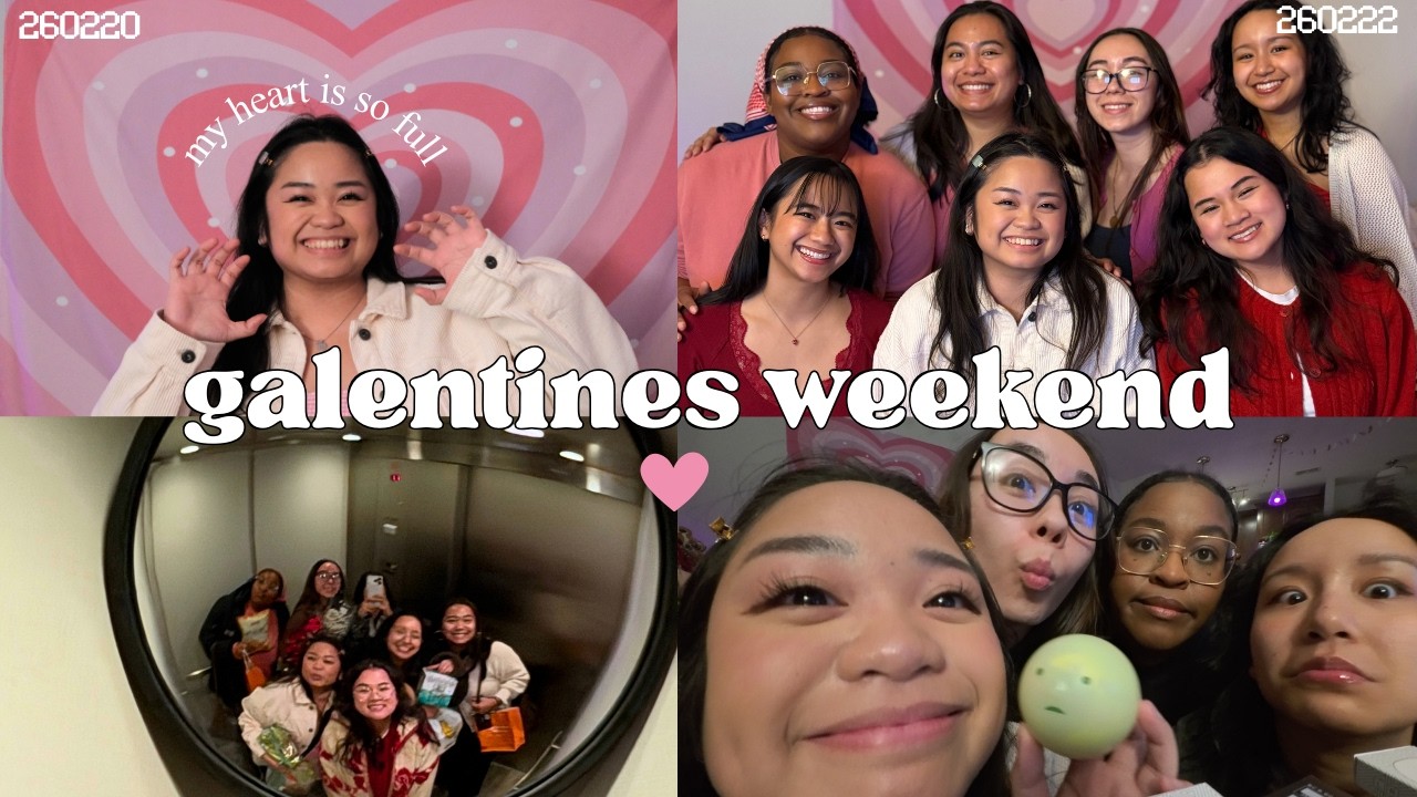 galentines weekend ˚ʚ♡ɞ˚ | home matcha cafe, presents, & soup dumplings