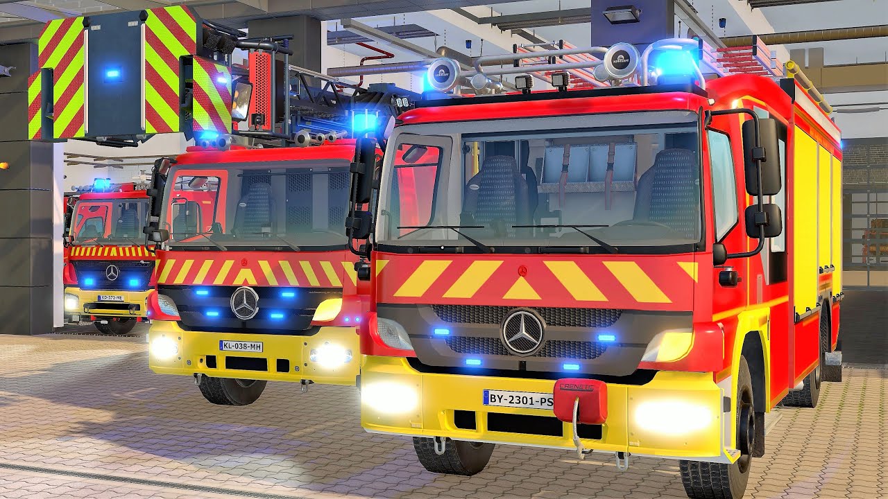 Emergency Call 112 - French Firefighters on Duty! 4K (New Siren)