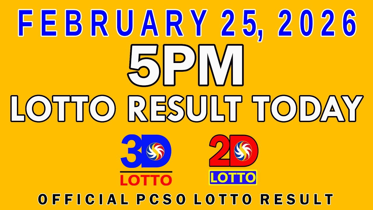 5pm Lotto Result Today Swertres Ez2 PCSO February 25 2026