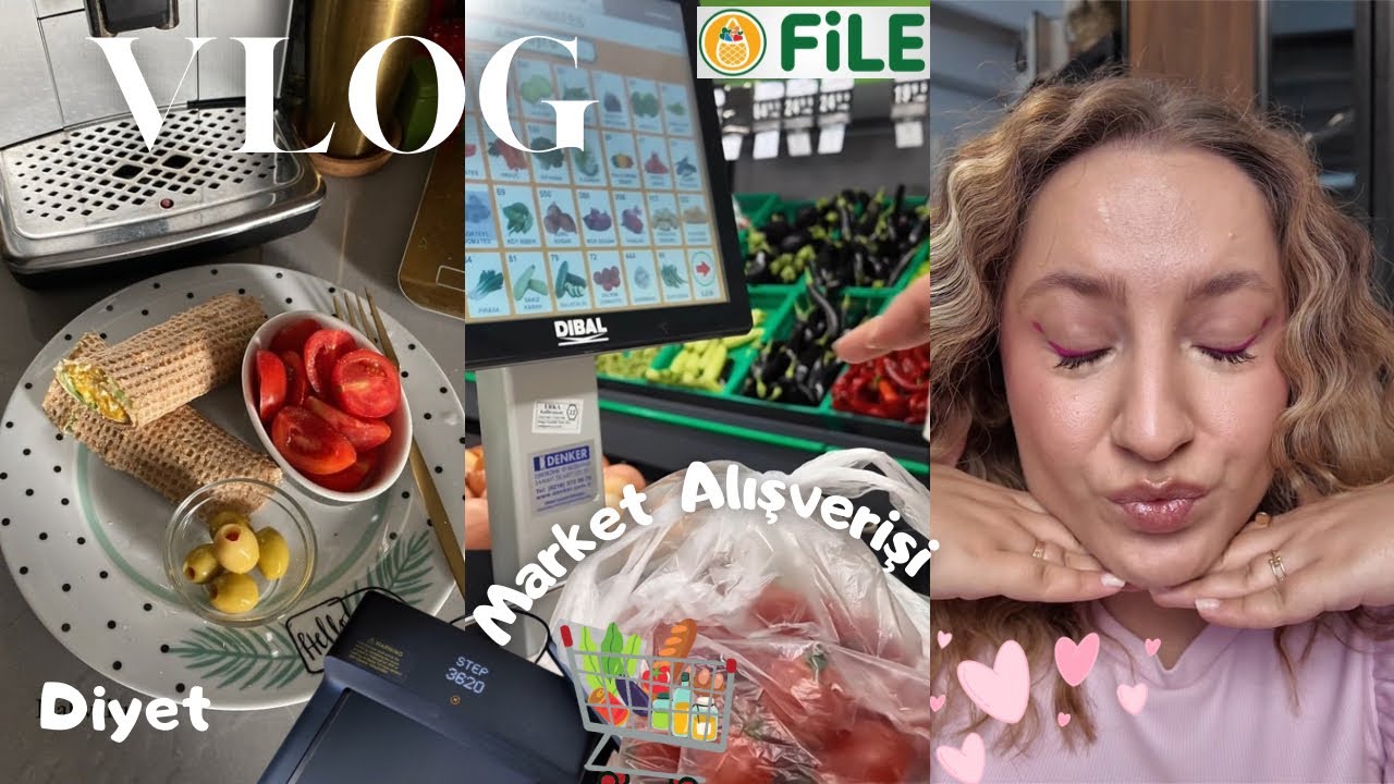 BÜYÜK FİLE MARKET ALIŞVERİŞİ 🛒 | Diyette Bir Günde Neler Yiyorum 🥗
