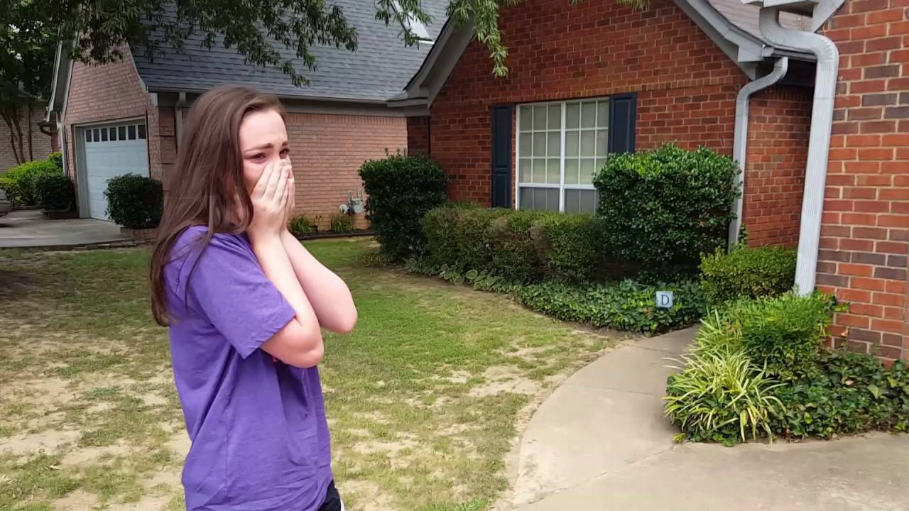 Emotional reaction to birthday gift.