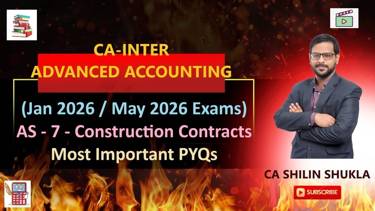CA Inter | Advanced Accounting | AS 7 Construction Contracts | Most Important PYQs