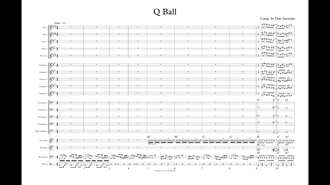 Q Ball - Grade 3 funk by Dan Torosian, arr. by Paul Baker