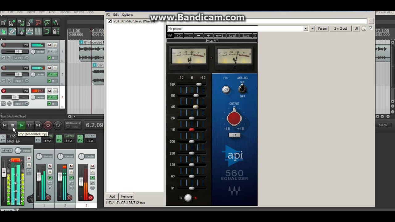 Тестирование эквалайзера API 560 waves