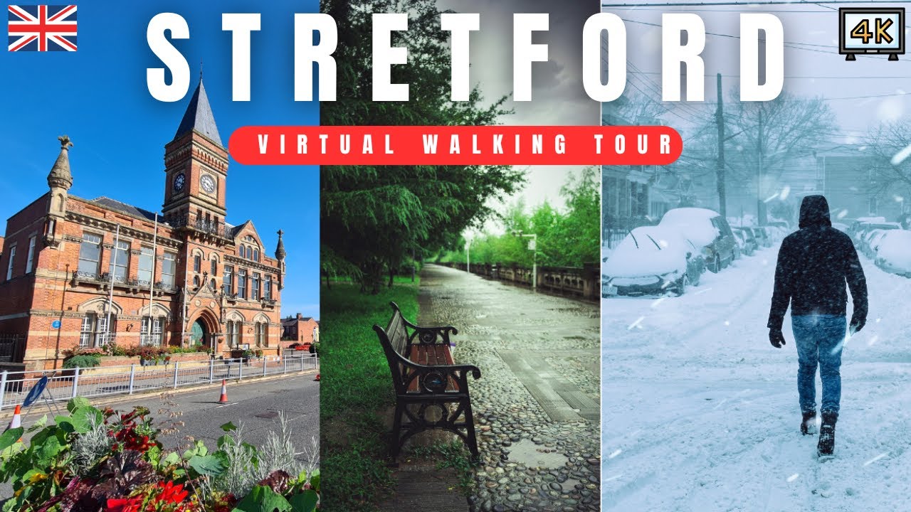 4K Stretford Manchester Walking Tour | Sunny Days & Winter Magic