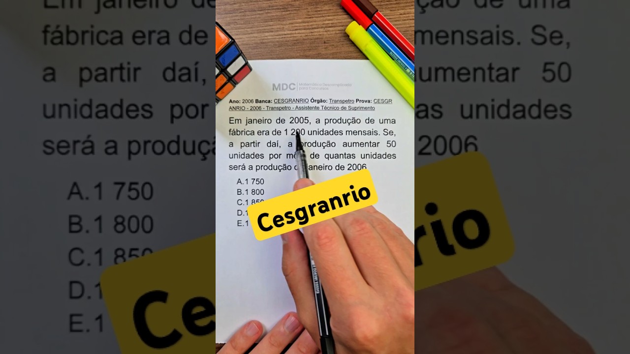 Matem&aacute;tica da banca CESGRANRIO #Matem&aacute;tica #concursos #cesgranrio