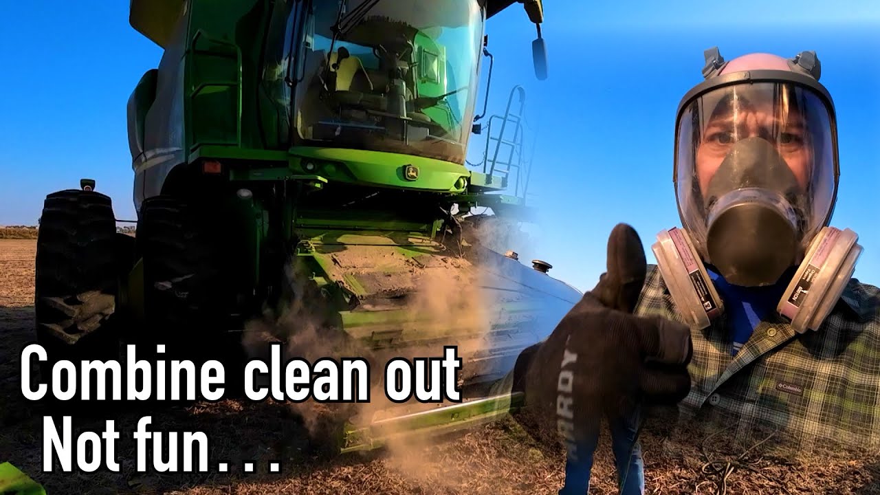 Пора собирать сою! Но сначала нужно очистить комбайн…