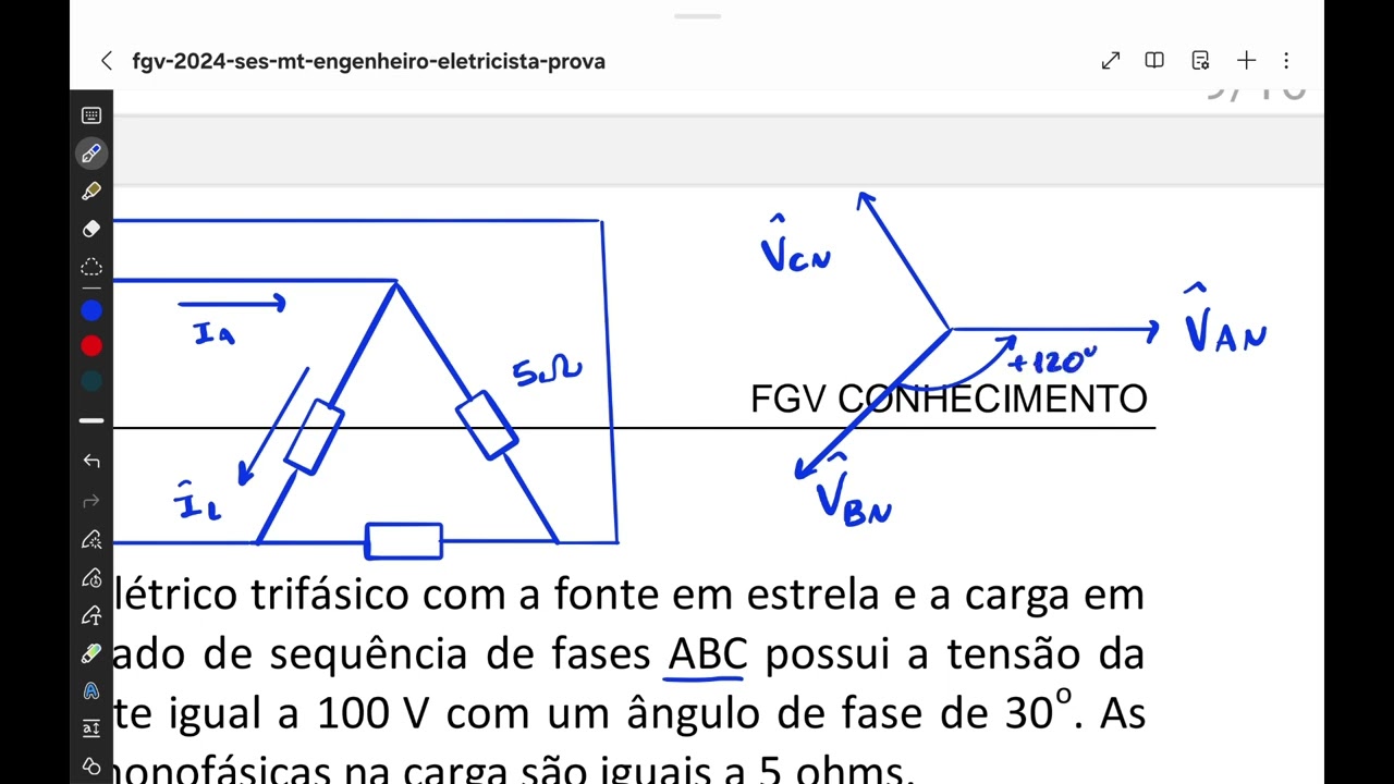 SES-MT 2024 (FGV) Q52 CIRCUITOS ELÉTRICOS PARA CONCURSOS PÚBLICOS