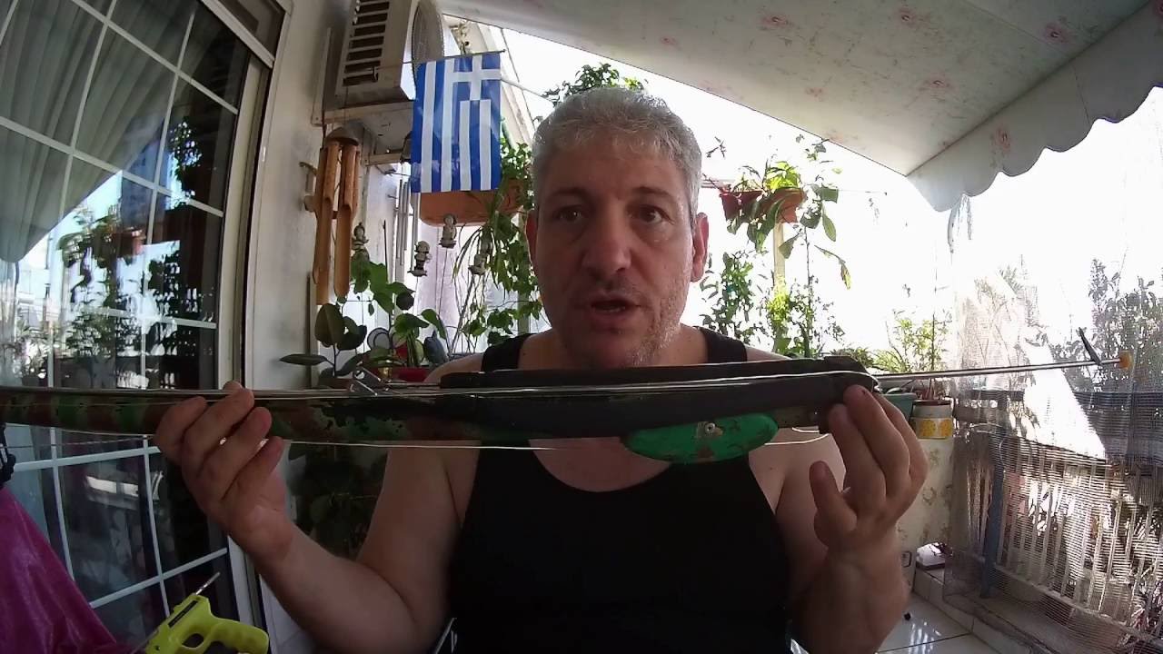 ψαροντουφεκο πραγματικο 90αρι και σεταρισμα spearfishing 90cm speargun  settings
