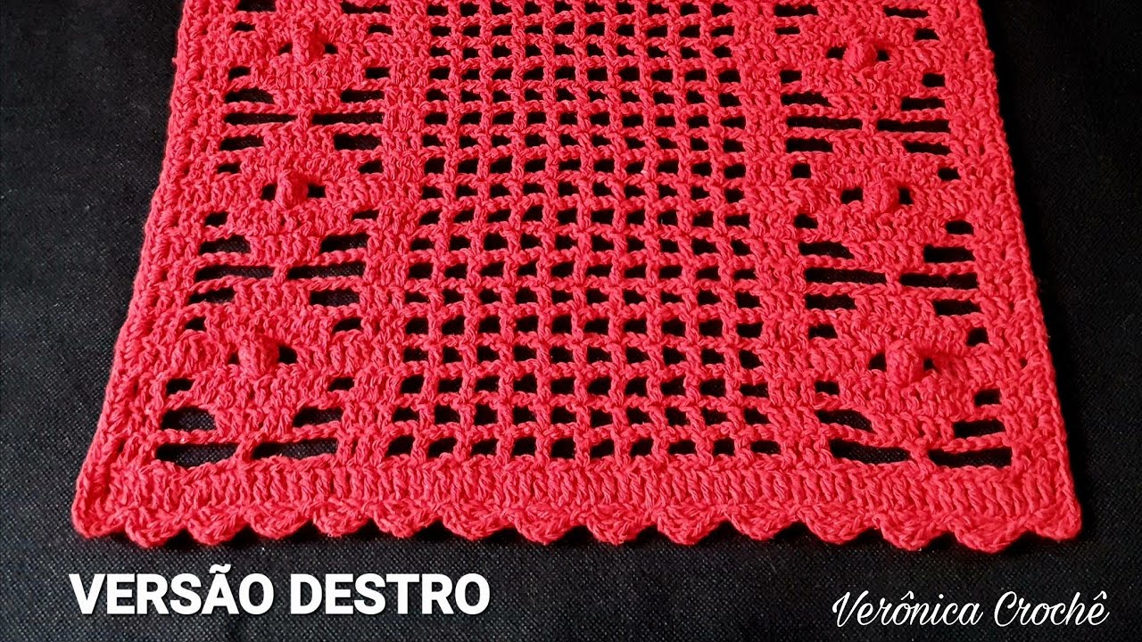 ❤️💥 Caminho de mesa em croche/Trilho de mesa em croche/Passo a passo/Para iniciantes(Versão destro)
