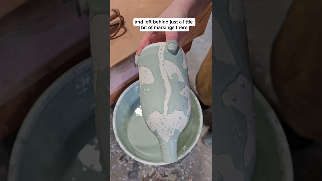 Glazing a Bottle #NowWhatPotteryWorks #Glaze #GlazeApplication #WaxResist #Pottery #Art #Ceramics