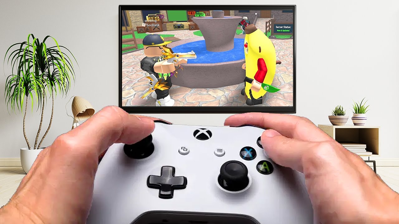 PLAYING ROBLOX ON THE XBOX ONE!! (Murder Mystery 2)