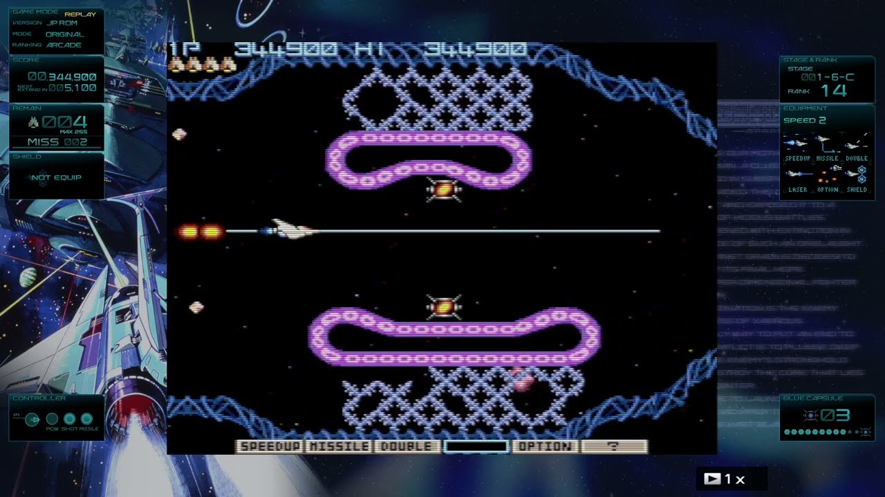 Gradius (Arcade) 2nd loop 1cc (2-ALL to 3-1) [Deathful] [Some Miss] with voice commentary