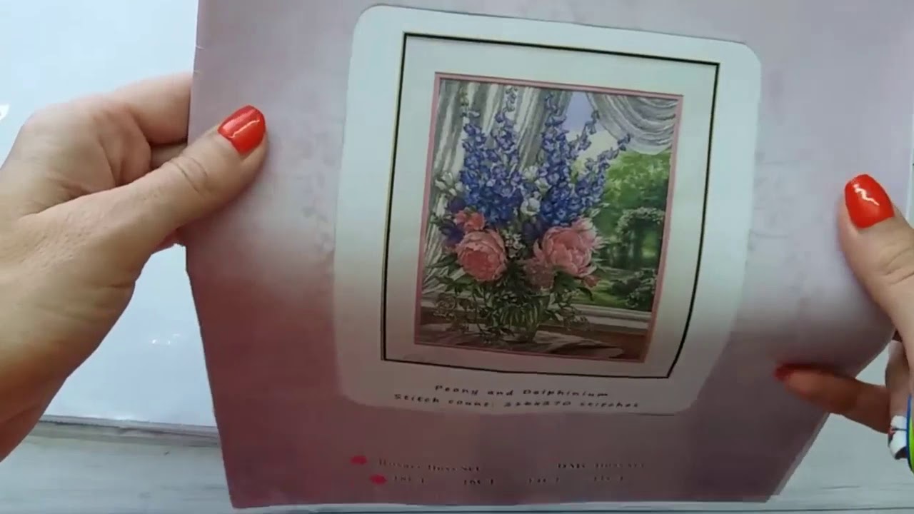 ✅Вышивка/ #Обзор и отшив набора #Пионы и дельфиниумы #Peonies & Deiphiniums Dimensions  (копия)