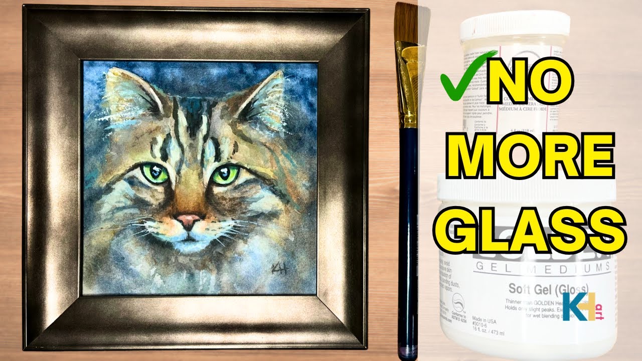 How I Frame My Gouache Cat Painting Without Glass!