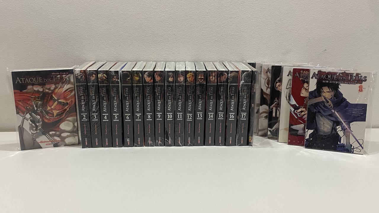 Minha coleção completa de Ataque dos Titãs.