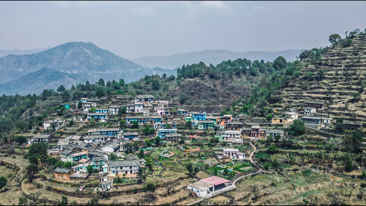 Scenic aerial views of my village in Uttarakhand, India | ग्राम बरसूड़ी