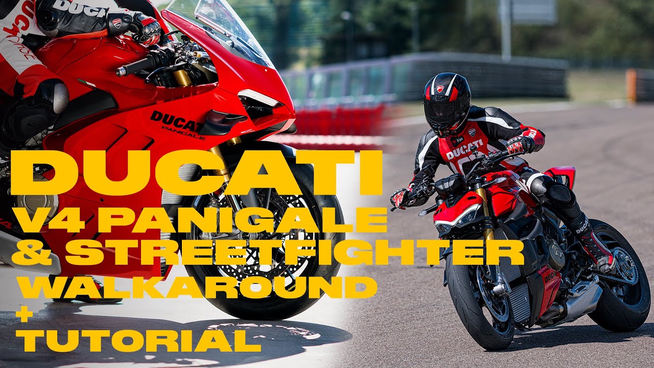 Ducati V4 Panigale + Streetfighter Walkaround and Tutorial