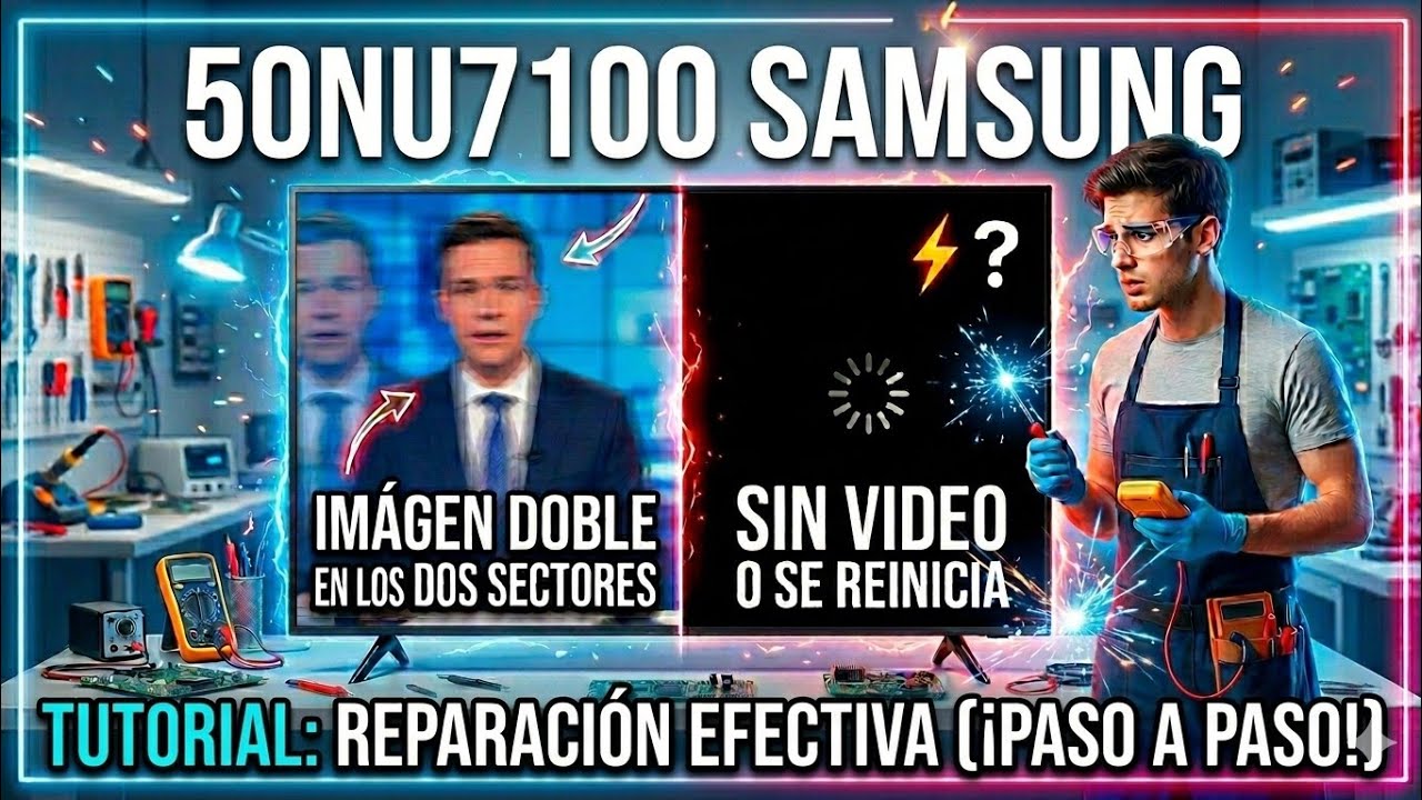 SAMSUNG, IMÁGEN DOBLE EN LOS DOS SECTORES, SIN VIDEO O SE REINICIA 50NU7100