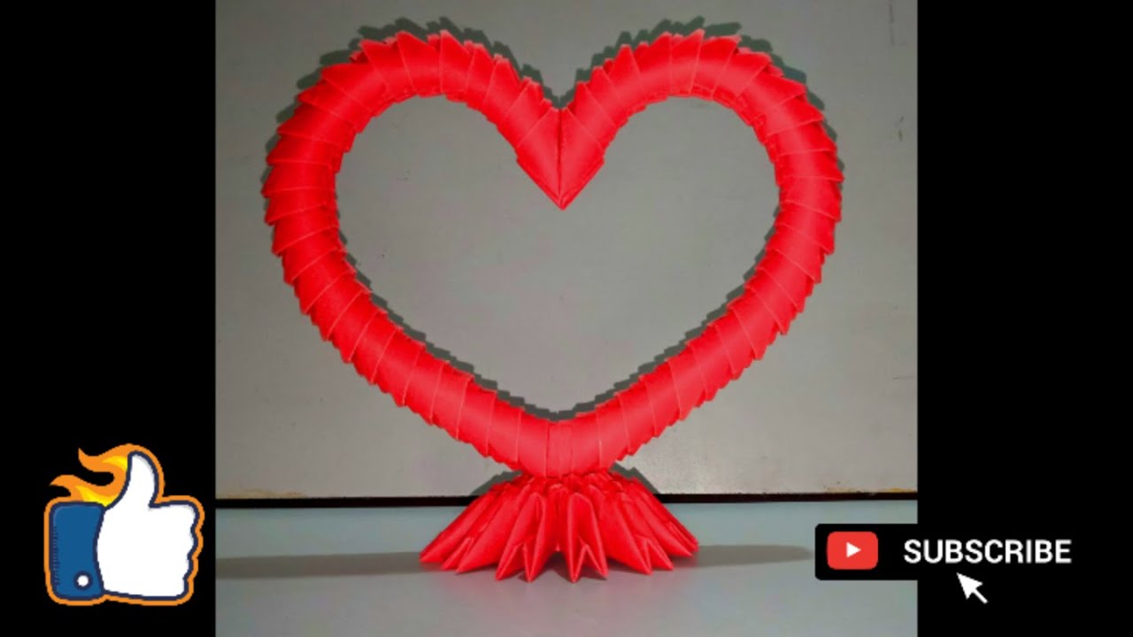 How To Make 3D Origami Heart | Origami | 3D Heart | Craft
