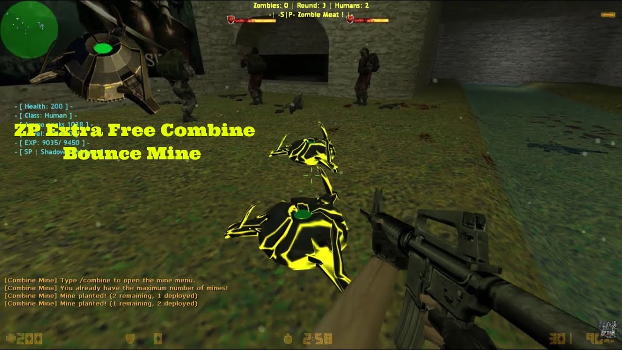 CS 1.6 Zombie Meat | ZP Extra Combine Bounce Mine | Server Gameplay