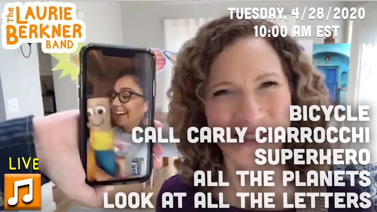LIVE Berkner Break | Tues., April 28 | Carly Ciarrocchi, Bicycle, Superhero, Planets, Letters