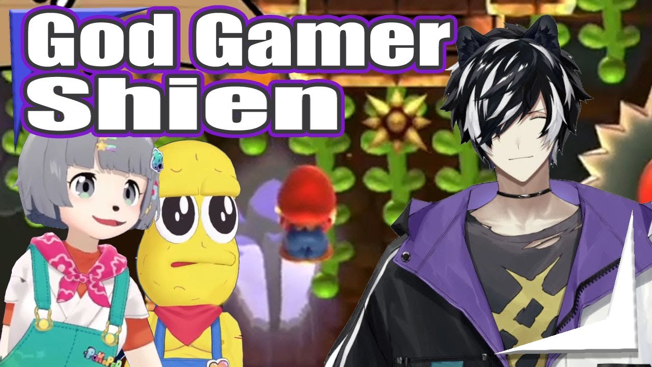 Shien shows his god gamer skills on Ponpoko & Peanuts-kun's 24 hour stream 【Holostars EngSub】