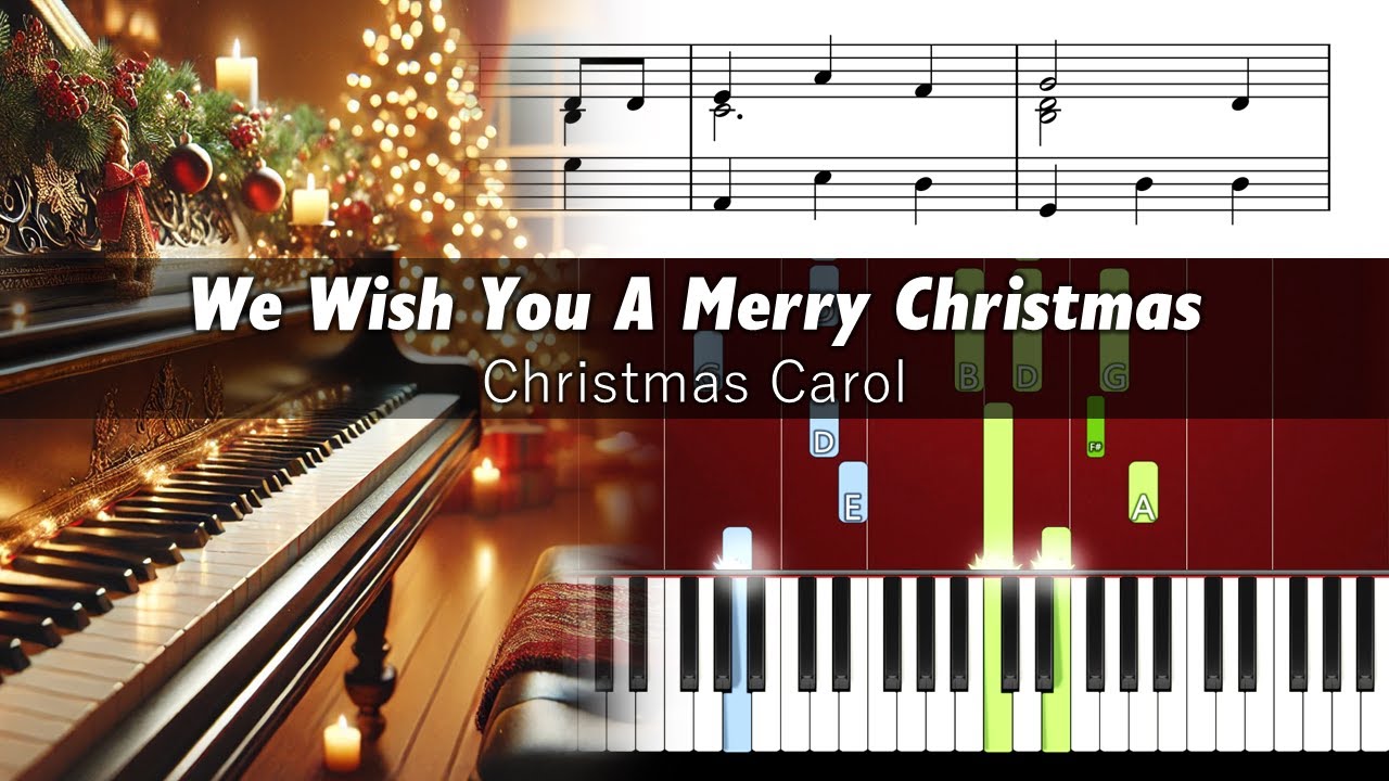 We Wish You A Merry Christmas - Piano Tutorial with Sheet Music
