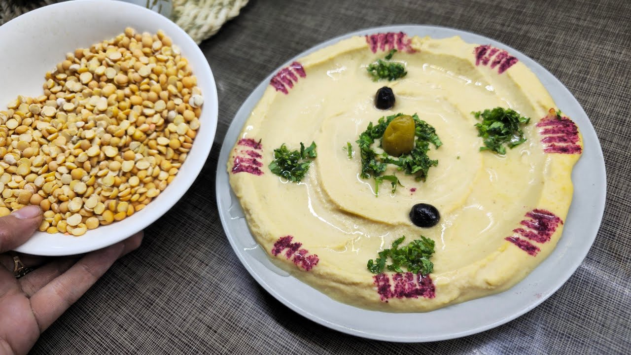 حمص بطحينة من حمص الحصة المجروش وسر البياض والتماسك بالفيديو