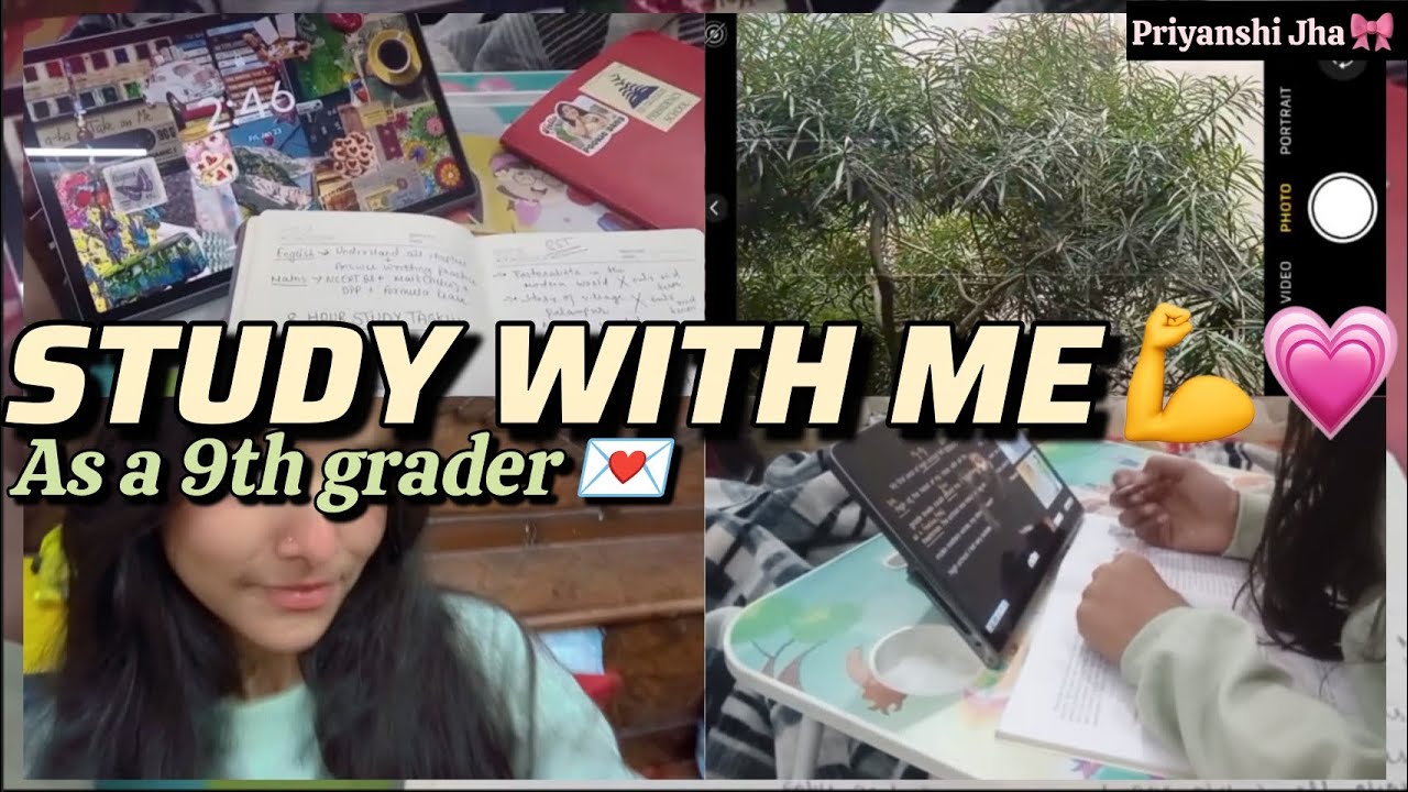 Studyy with me AS A 9TH GRADER 🐸❤️ 