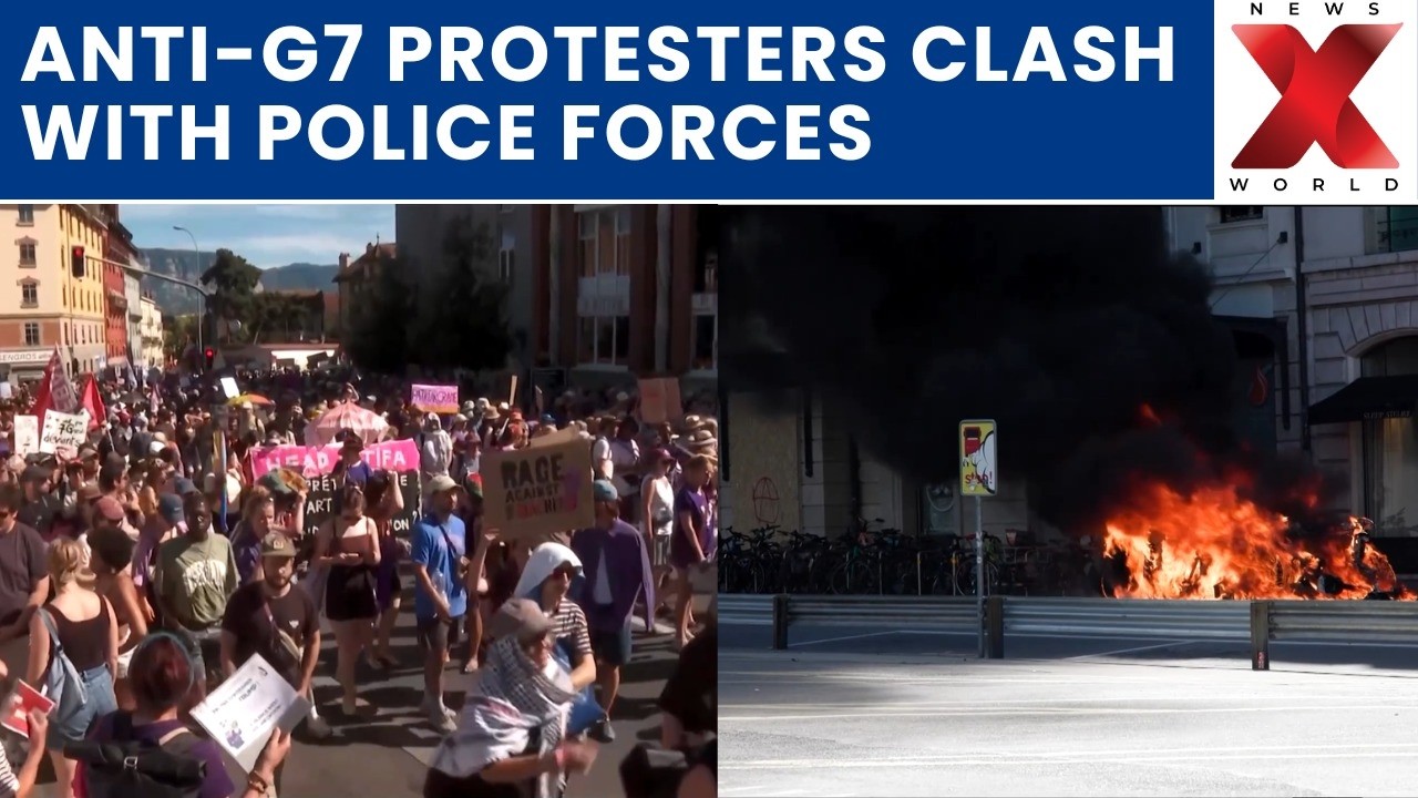 Anti G7 Protest: Geneva G7 Protests Erupt As Tesla Burned And Police Mobilize
