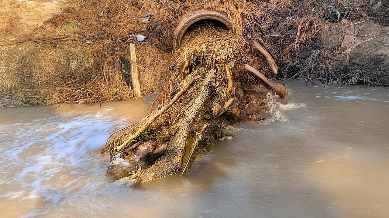 Unclogging a Severely Blocked Culvert on the Farm