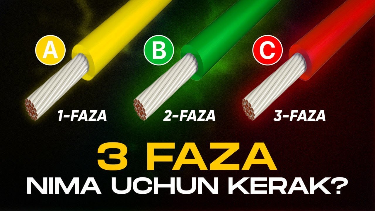 3 Faza nima uchun kerak? | Nima uchun elektr butun dunyo bo'ylab UCHTA sim orqali uzatiladi?