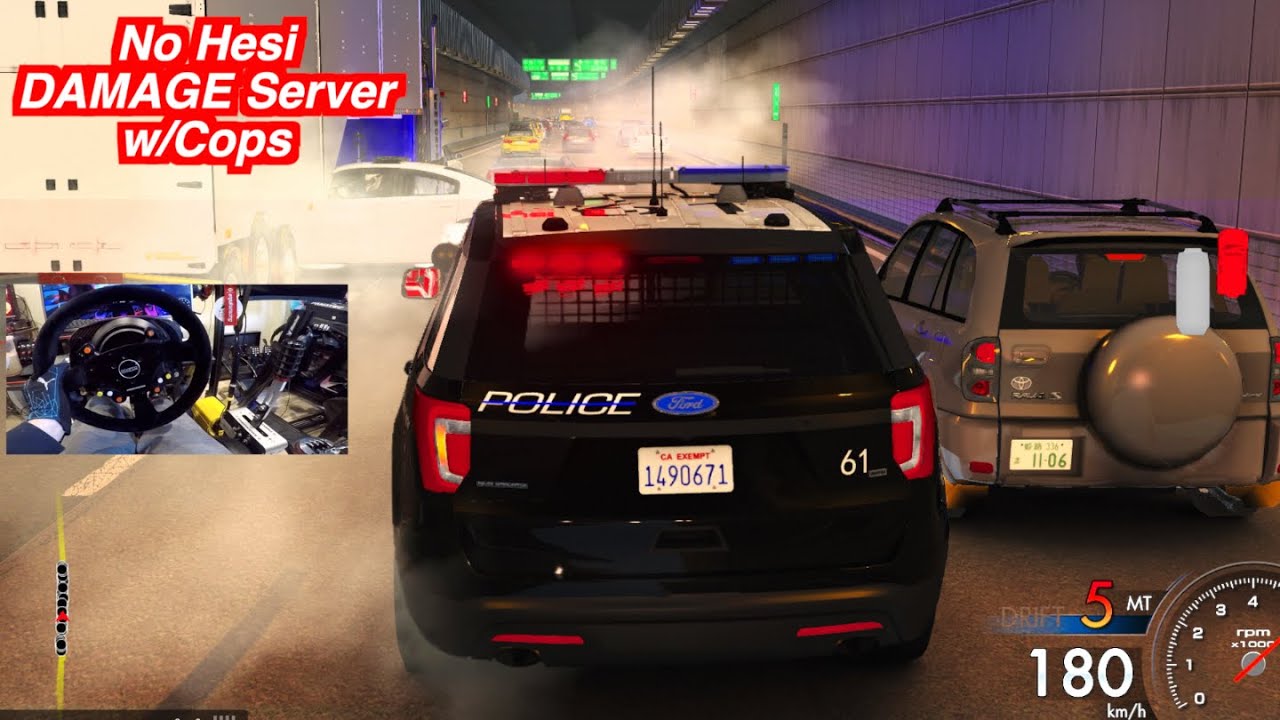 POLICE Chase Through TRAFFIC On NEW No Hesi DAMAGE SERVER! 400hp Ford Interceptor!