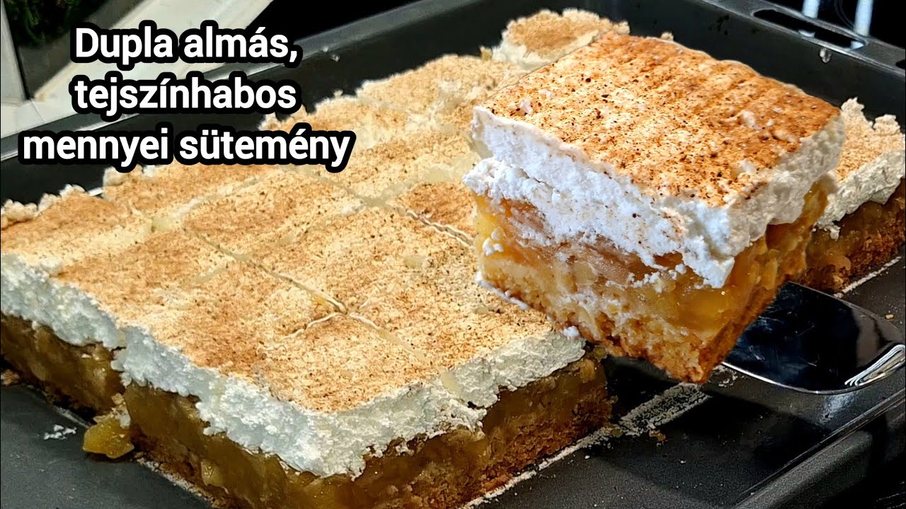 Dupla almás, tejszínes sütemény. Kezdőknek is.