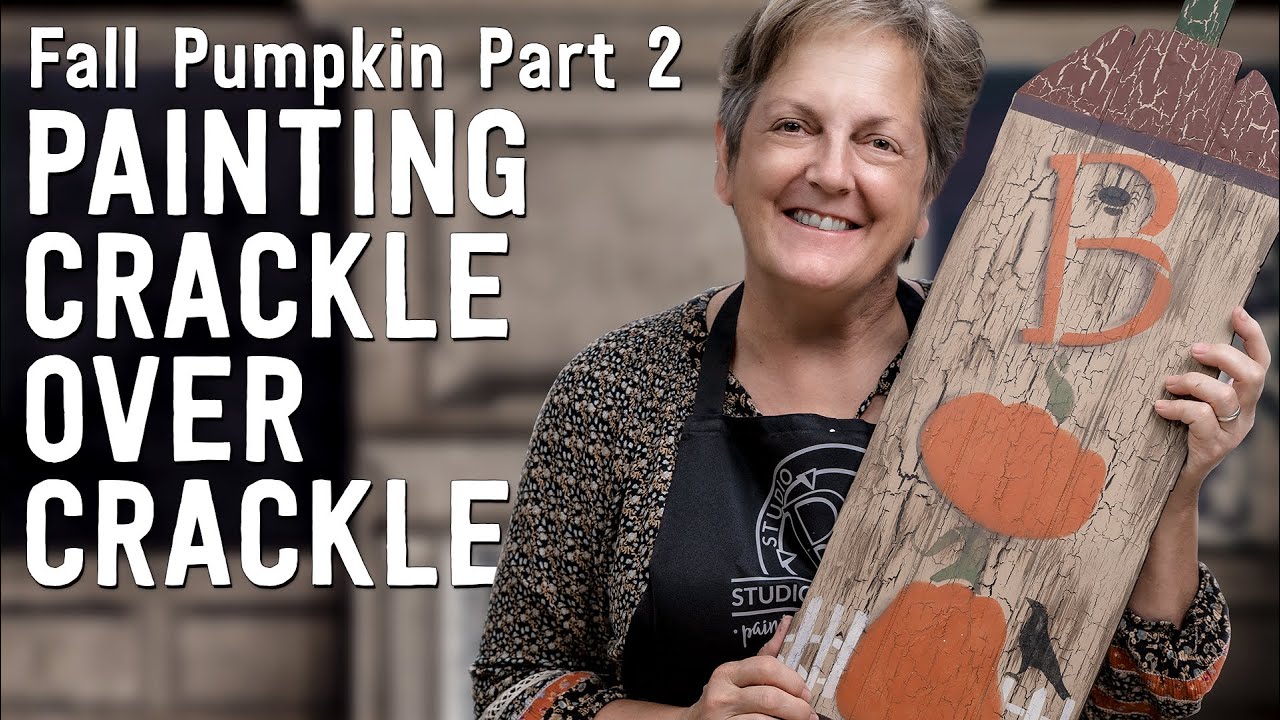 Crackle Paint Over a Crackled Background | Stencil Techniques | Drop Shadow | Easy Banding