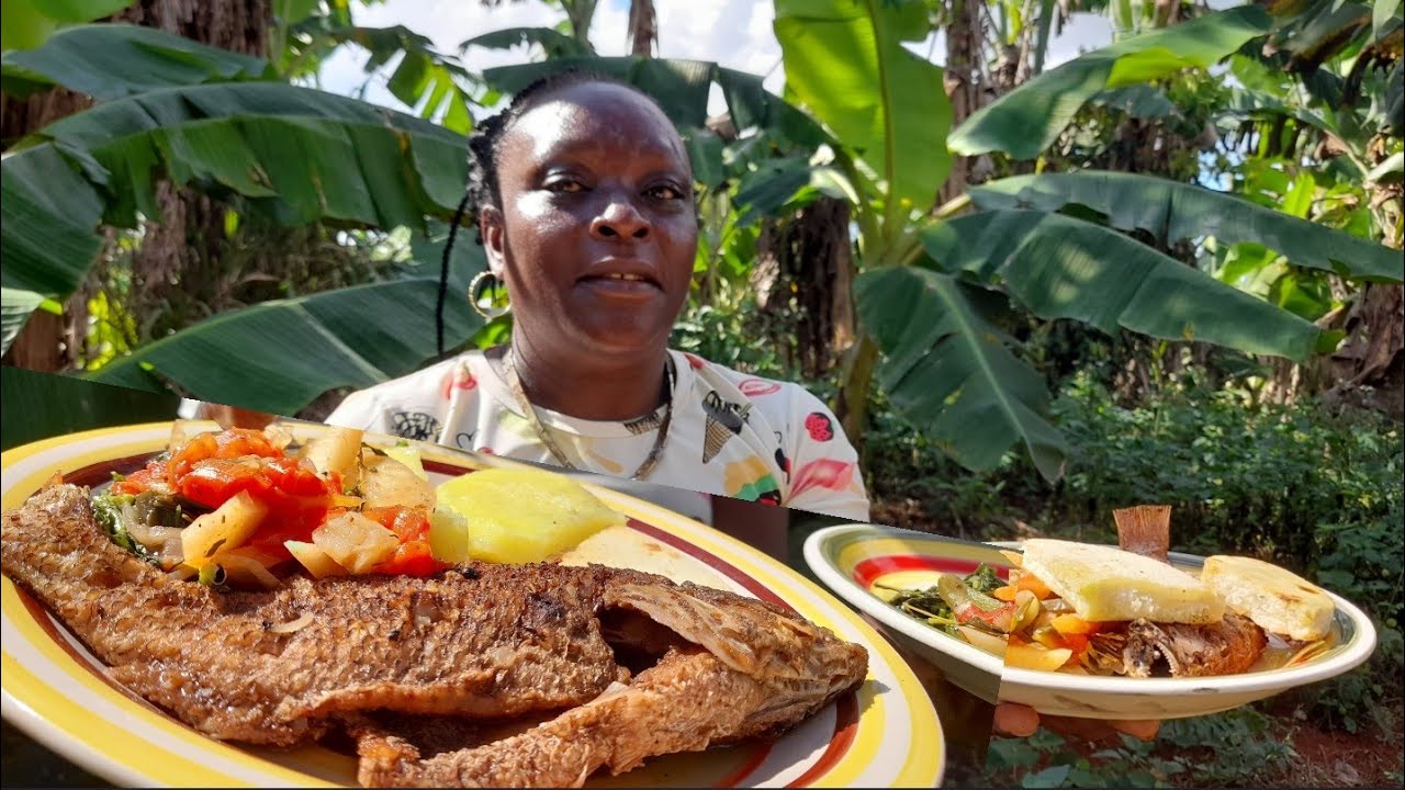 BROWNSTEW FISH and BAMMY| we went to the Mandeville market.