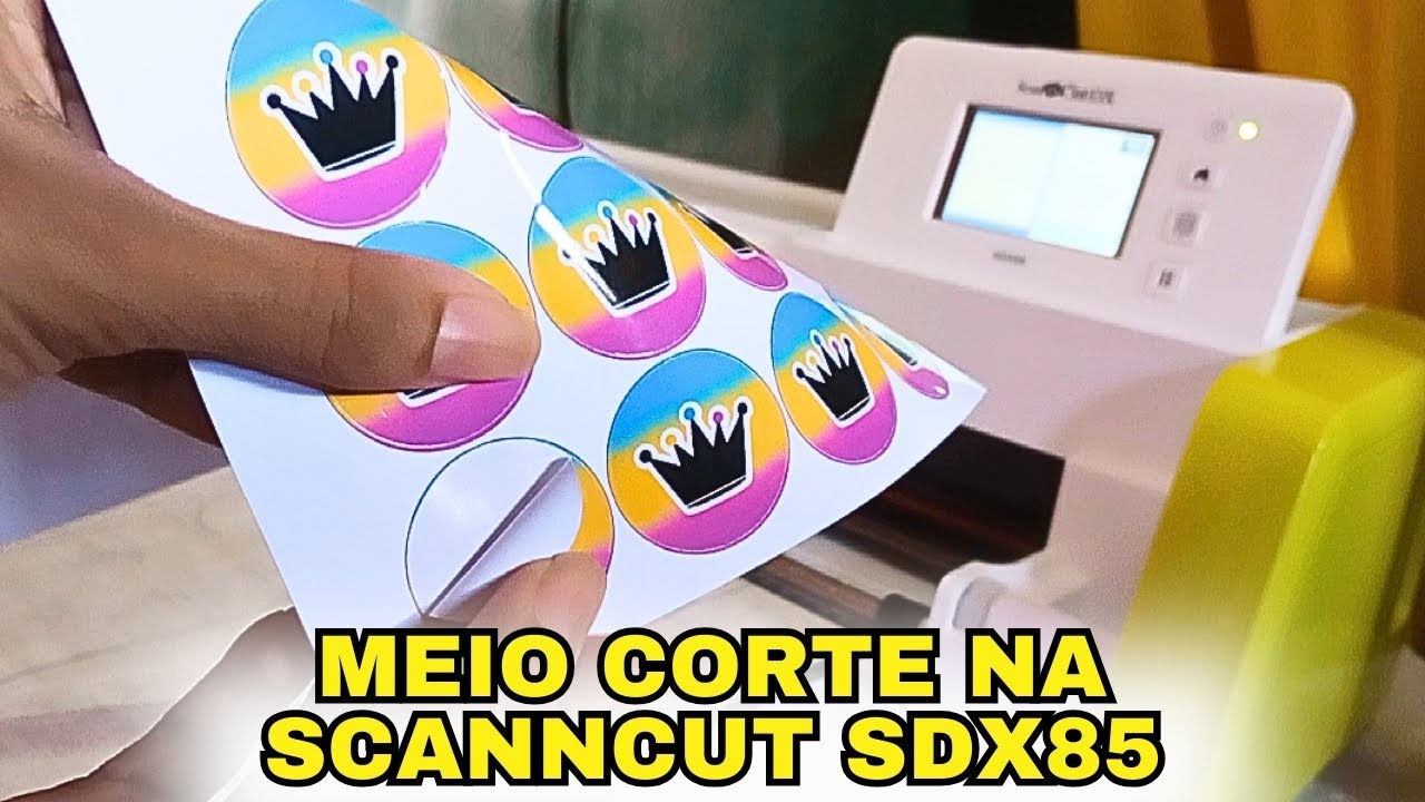 Como fazer MEIO CORTE na Scanncut SDX85 | Papel adesivo fotográfico 130g | Configuração de impressão