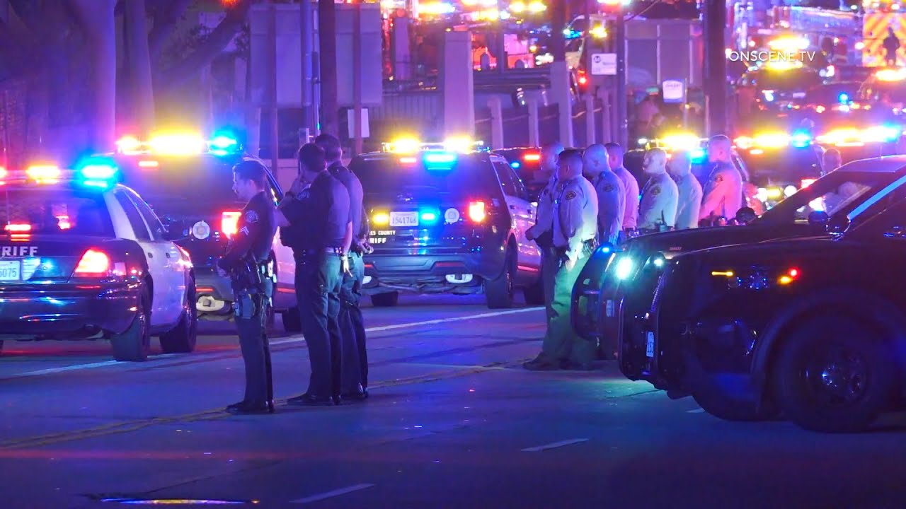Honoring Deputy Ryan Clinkunbroomer: Procession from AV Hospital to LA Coroner's Office