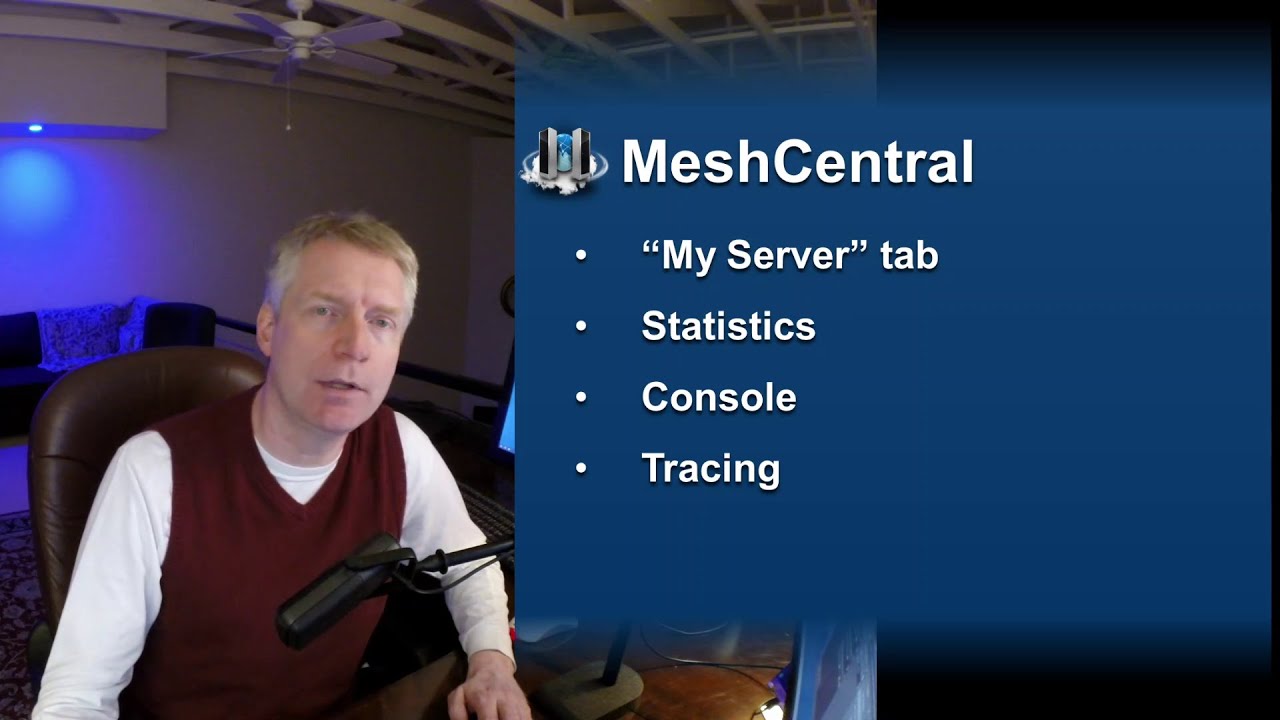 MeshCentral — вкладки администратора сервера
